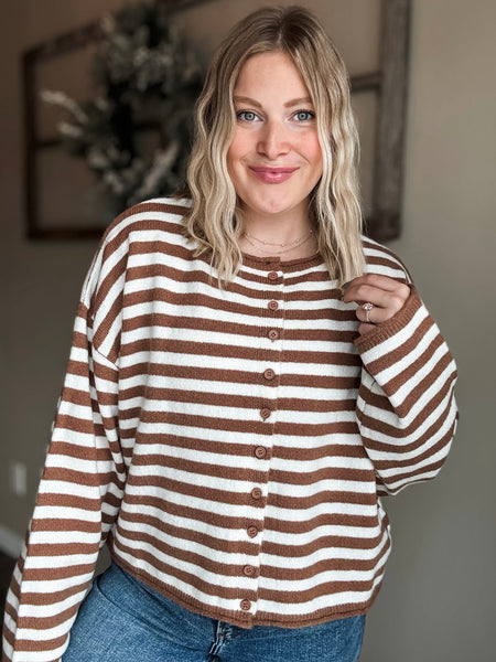Wrenlie Stripe Knit Cardigan