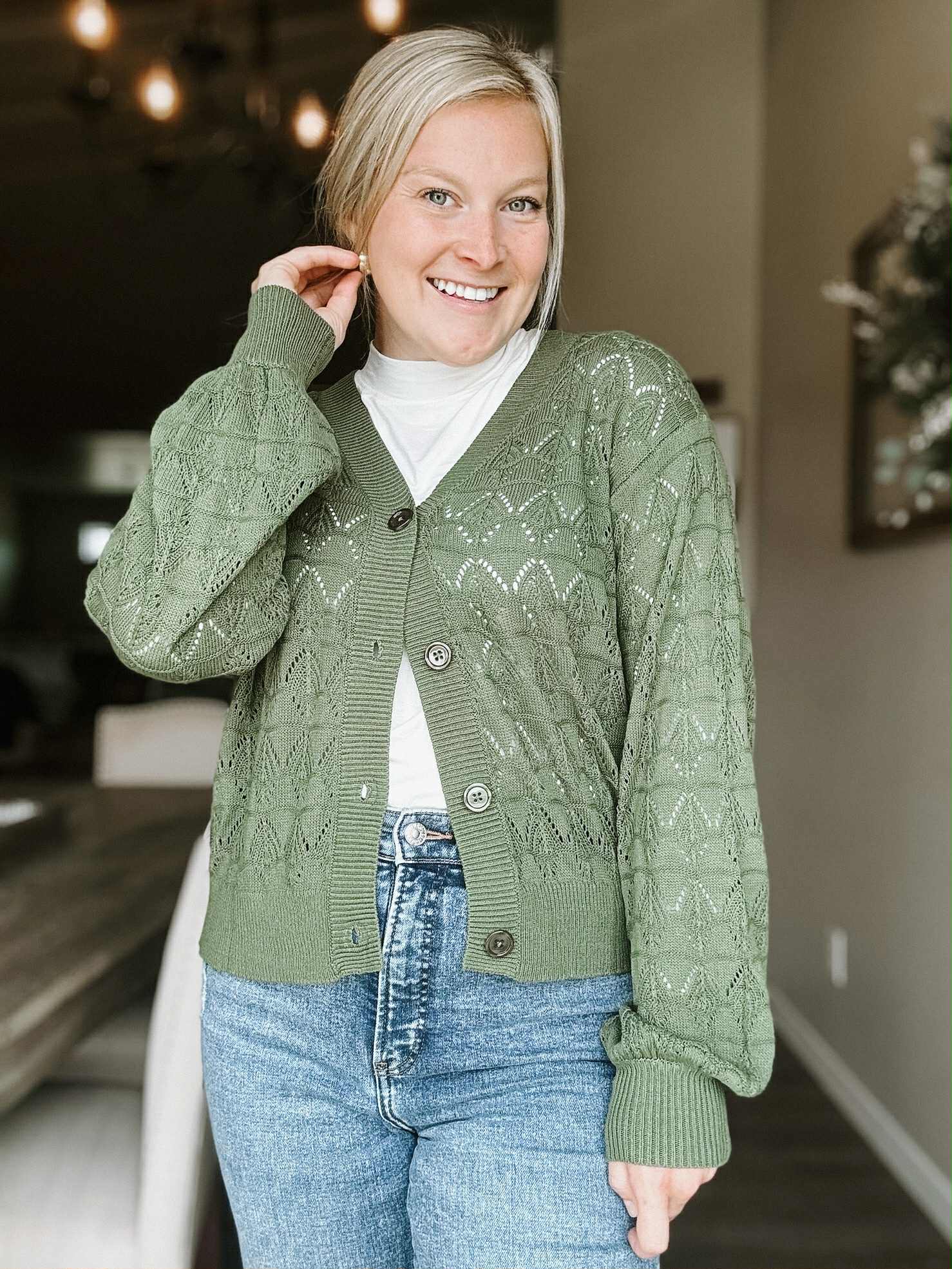 Langley Crochet Cardigan - SIZE MEDIUM