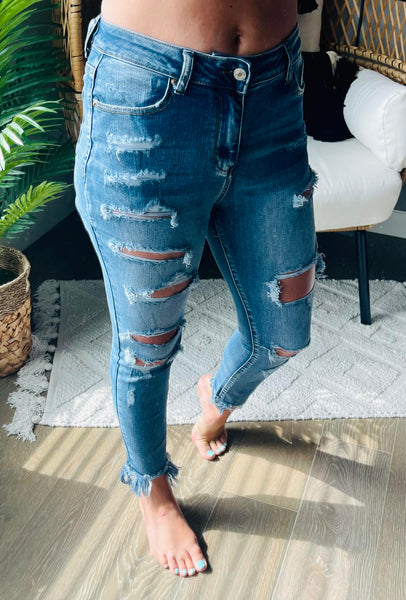Norie Extra Distressed Denim - SIZE SMALL