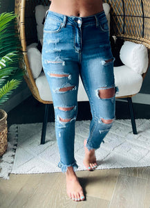 Norie Extra Distressed Denim - SIZE SMALL