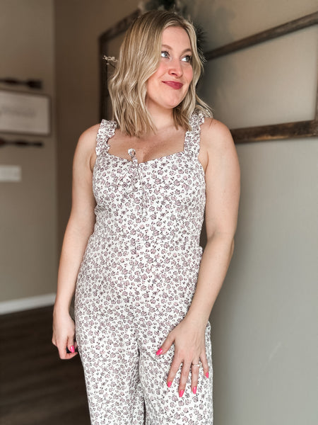 Tilly Floral Jumpsuit - Ivory