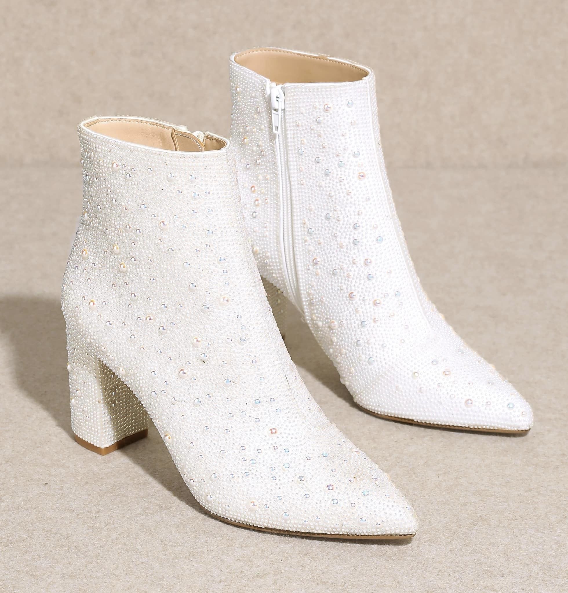 Christine Sparkle All Night Booties - White