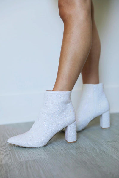 Christine Sparkle All Night Booties - White