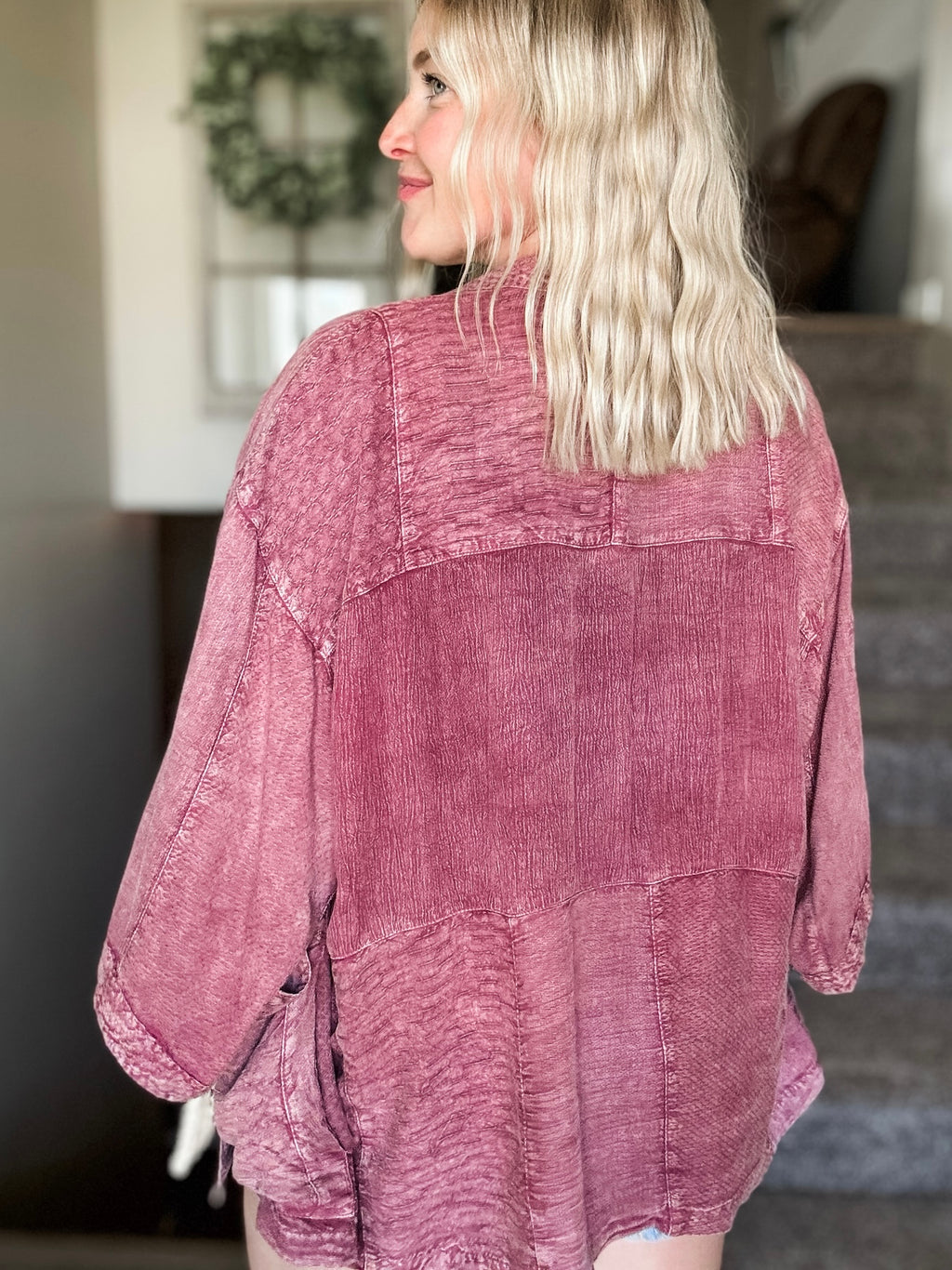 Whiskey Rose Textured Kimono