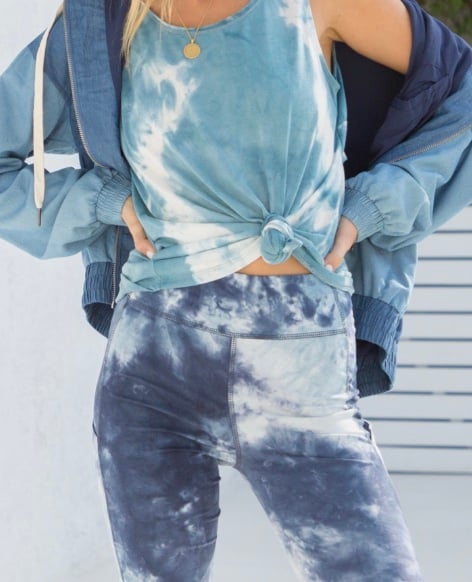 Happy Hue Capris - Blue - SIZE SMALL