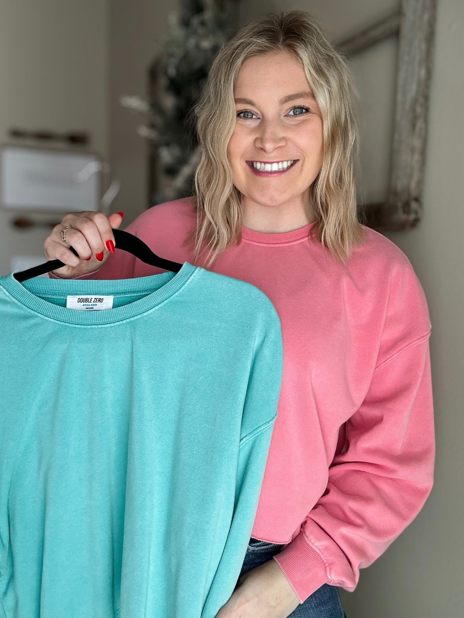 Brightside Cropped Crewneck - Pink - SIZE SMALL