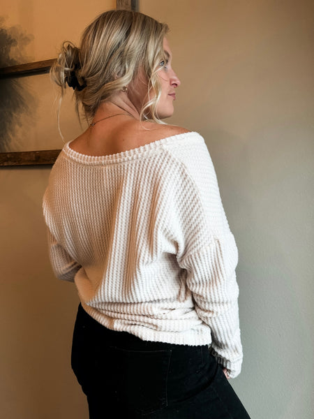 Baylor Waffle Knit Top - SIZE LARGE