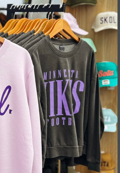 PREORDER Minnesota Vikes Graphic Crewneck - Charcoal