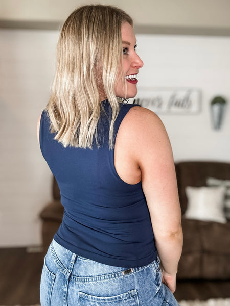 Meera Double-Layered Luxe Tank - Prussian Blue