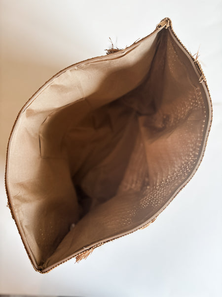 Summer Escape Straw Tote - Tan