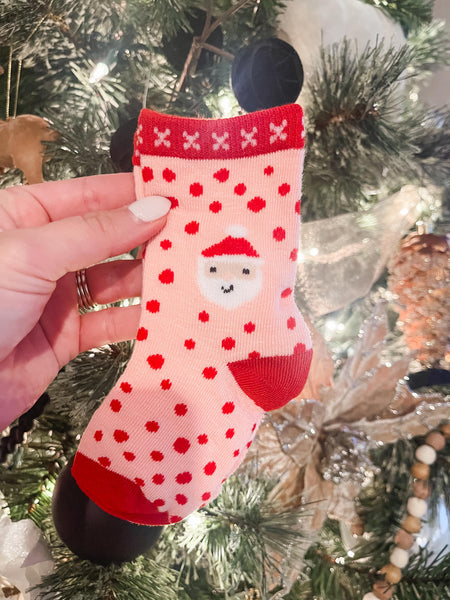 Red Whimsy Santa Socks - Child & Adult Sizes