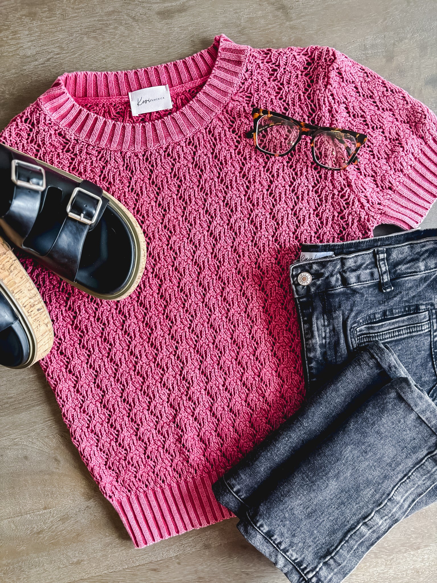 Rosy Days Knit Sweater Top