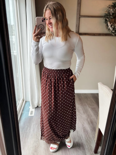 PREORDER Lovett Polka Dot Lace Skirt