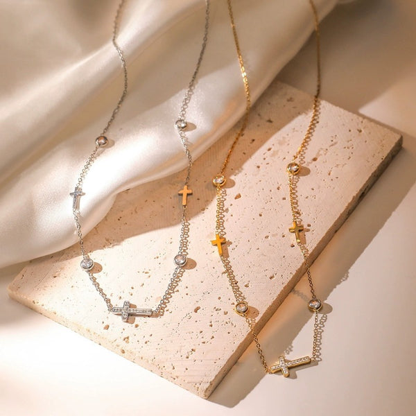 Eden Cross Necklace - Silver