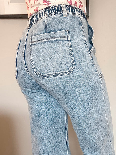 Kateri Drawstring Wide Leg Denim