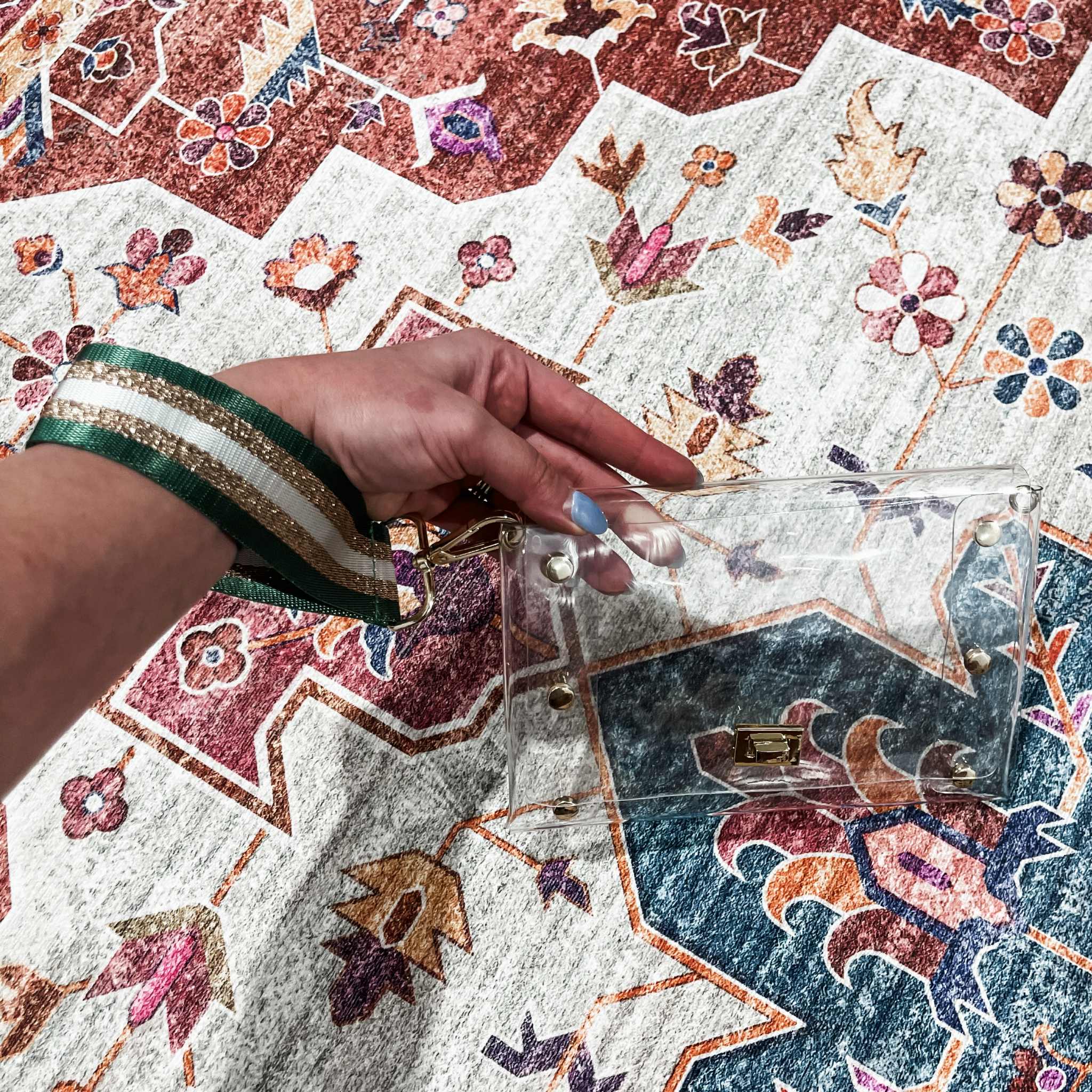 Clear Stadium Bag/Wristlet Set - Green