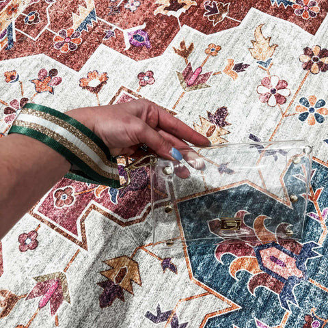 Clear Stadium Bag/Wristlet Set - Green