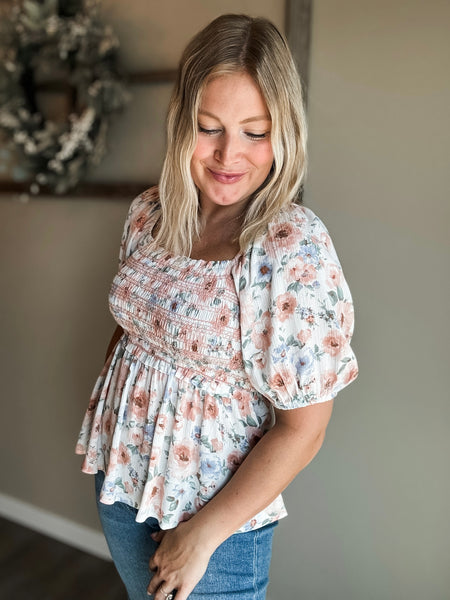 Vianne Smocked Babydoll Top