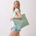Summer Escape Straw Tote - Mint