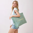 Summer Escape Straw Tote - Mint