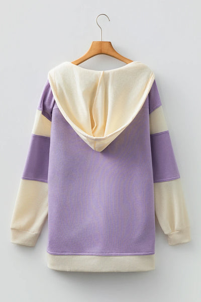 PREORDER Kaelyn Contrast Button Up Hoodie