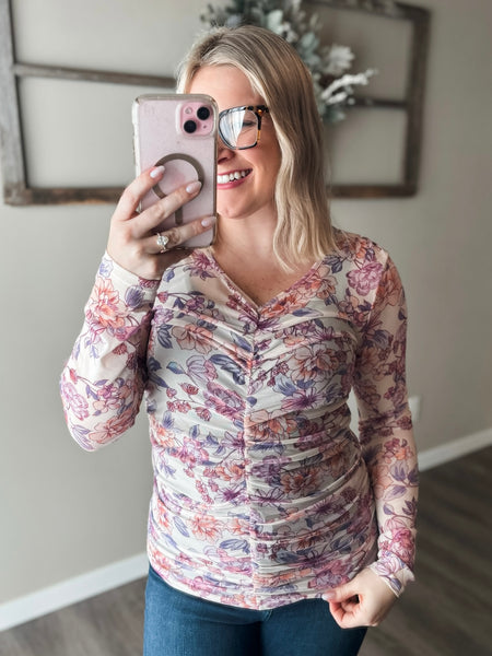 Freda Floral Ruched Top