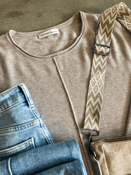 Callen Front Seam Sweater - Ash Mocha