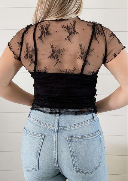 Chapel Lace Mesh Short Sleeve - SIZE SMALL