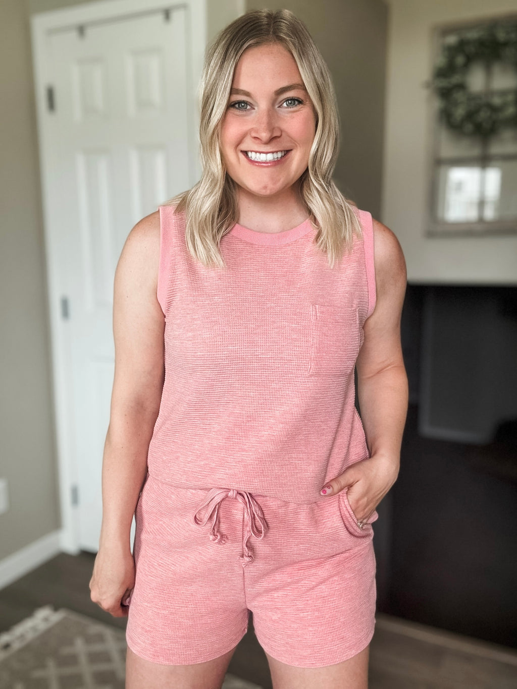 Waffle Tank Top Set