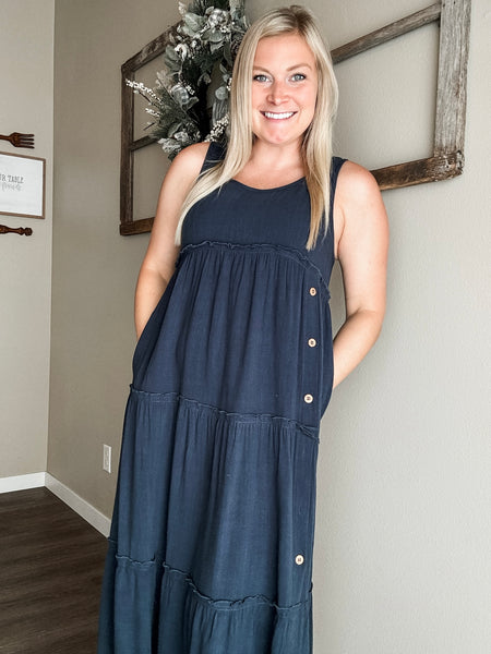 Toia Tiered Side Button Dress