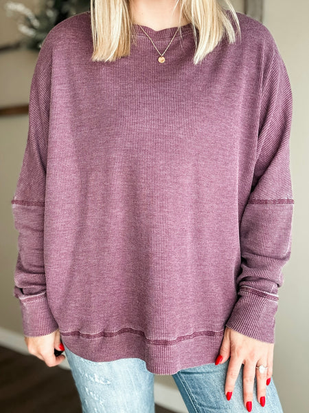 Daphne Waffle Knit Pullover - 2 Color Options
