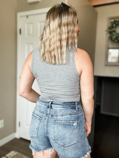Kiri Micro-Ribbed Tank Top - Grey