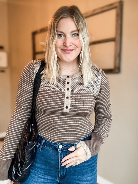 Luxley Contrast Thermal Top - Mocha
