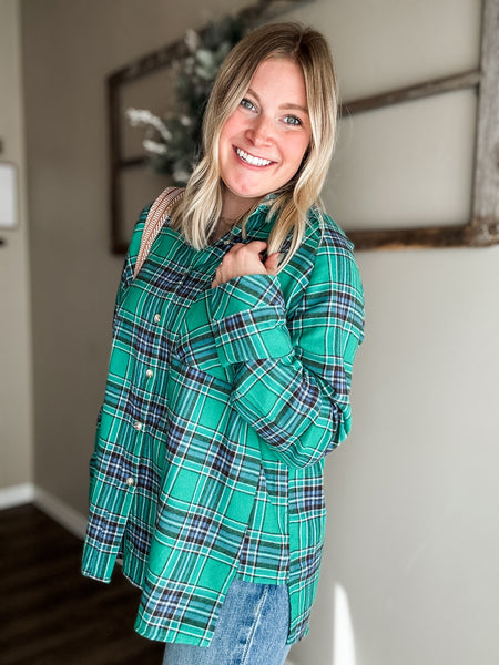 Wellesley Plaid Button Down Top