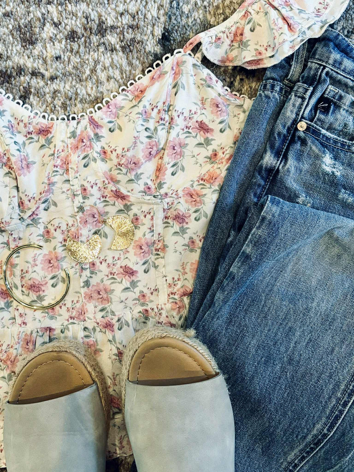 Sicily Floral Peplum Tank - SIZE MEDIUM