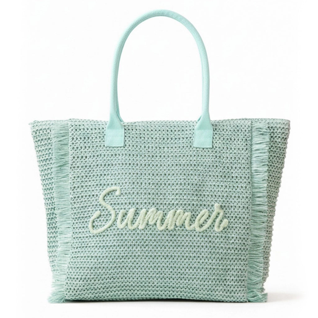 Summer Escape Straw Tote - Mint