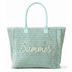Summer Escape Straw Tote - Mint