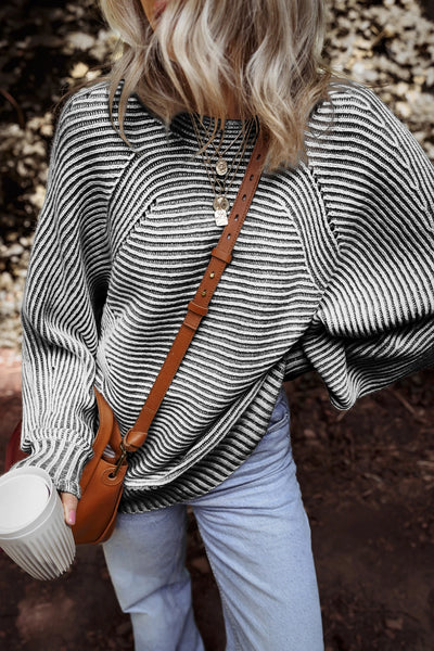 Cozy Chalet Striped Sweater - SIZE MEDIUM