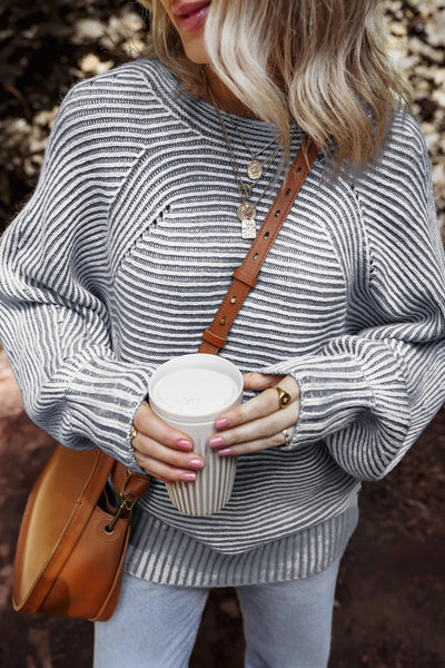 Cozy Chalet Striped Sweater - SIZE MEDIUM