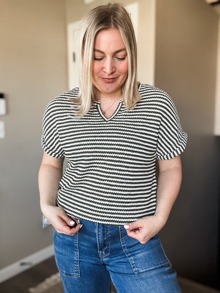 PREORDER Fern Textured Short Sleeve Top