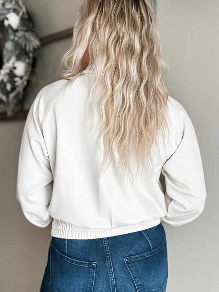 Lucie Ribbed Zip Jacket - SIZE LARGE