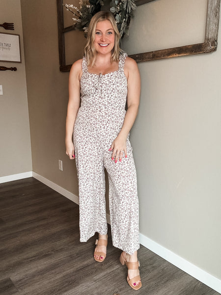 Tilly Floral Jumpsuit - Ivory