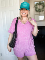 Sunshine State Mineral Wash Romper - Orchid