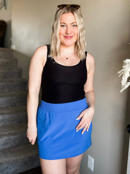 Hustle Active Skort - Indigo - SIZE LARGE