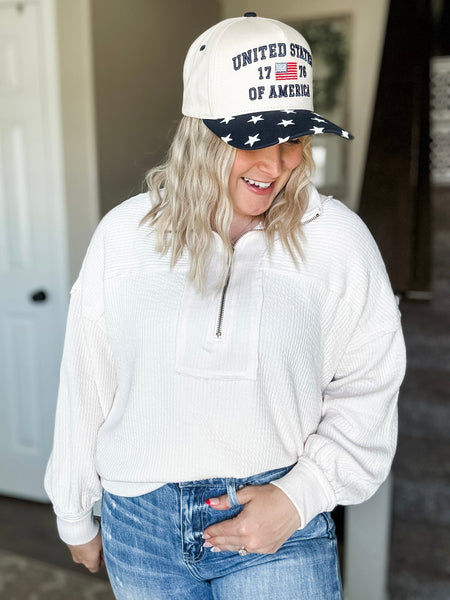 Rhodes Waffle Half Zip Pullover