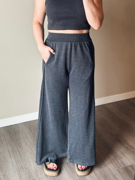 Cyndi Halter & Pants Set - Charcoal