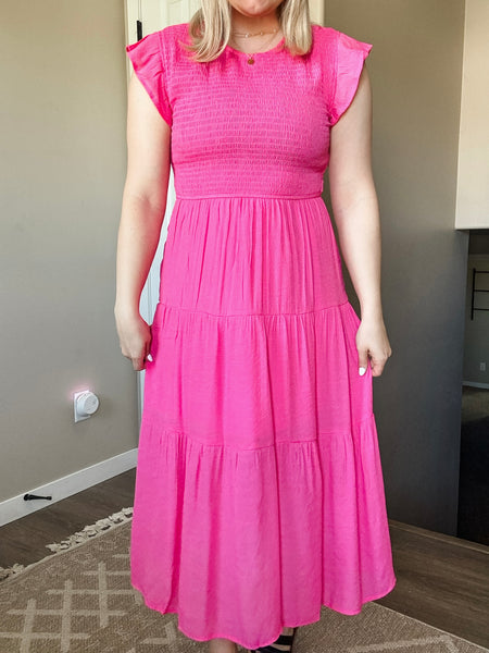 Analise Midi Dress - Pink