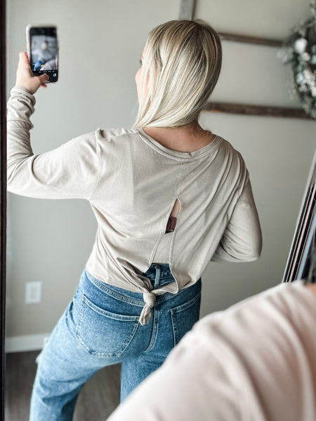 Trevyn Tie-Back Top - Tan