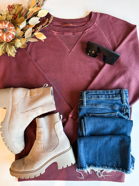 Shea Crewneck Sweatshirt - Dark Rust