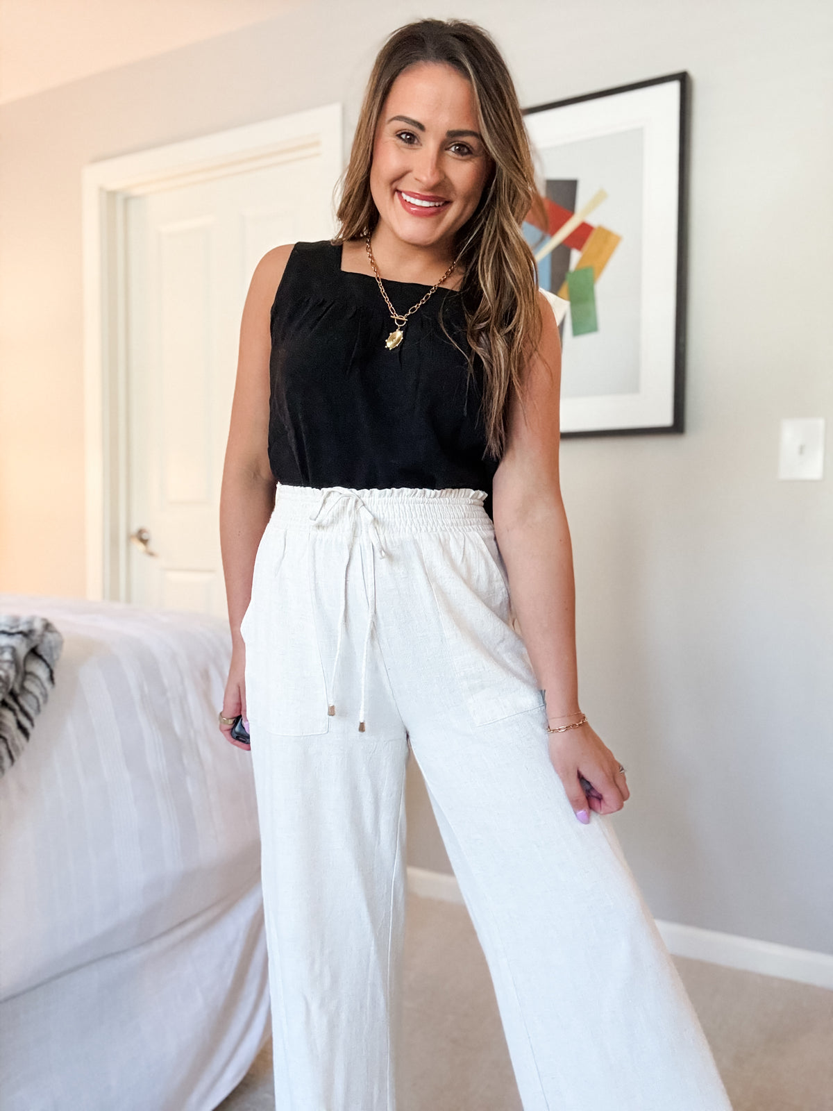 Newport Linen Square Neck Tank